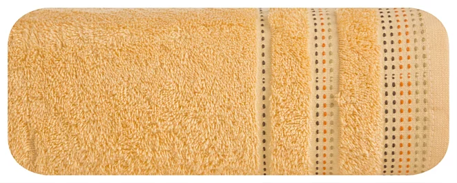 Ręcznik kąpielowy 50x90 cm bawełniany kolor jasnopomarańczowy z ozdobnym stębnowaniem 500 g/m2 POLA Eurofirany