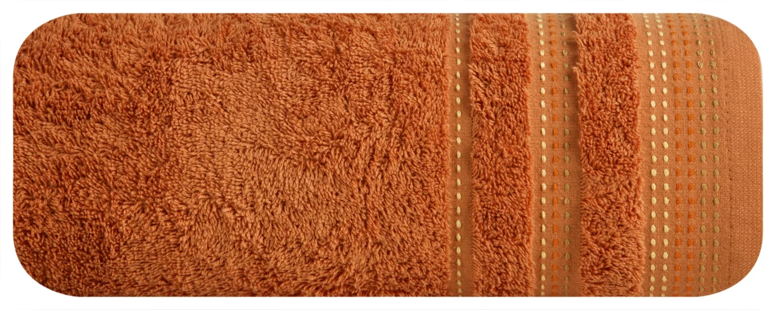 Ręcznik kąpielowy 50x90 cm bawełniany kolor pomarańczowy z ozdobnym stębnowaniem 500 g/m2 POLA Eurofirany