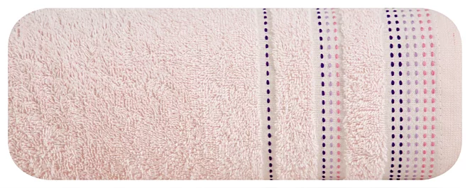 Ręcznik kąpielowy 50x90 cm bawełniany kolor różowy z ozdobnym stębnowaniem 500 g/m2 POLA Eurofirany