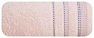 Ręcznik kąpielowy 70x140 cm bawełniany kolor różowy z ozdobnym stębnowaniem 500 g/m2 POLA Eurofirany