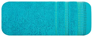Ręcznik kąpielowy 50x90 cm bawełniany kolor turkusowy z ozdobnym stębnowaniem 500 g/m2 POLA Eurofirany