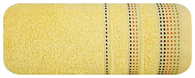 Ręcznik kąpielowy 70x140 cm bawełniany kolor żółty z ozdobnym stębnowaniem 500 g/m2 POLA Eurofirany