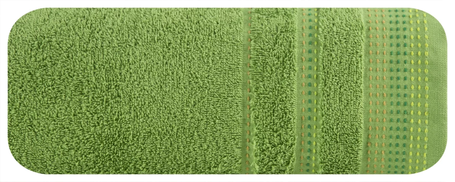 Ręcznik kąpielowy 50x90 cm bawełniany kolor zielony z ozdobnym stębnowaniem 500 g/m2 POLA Eurofirany