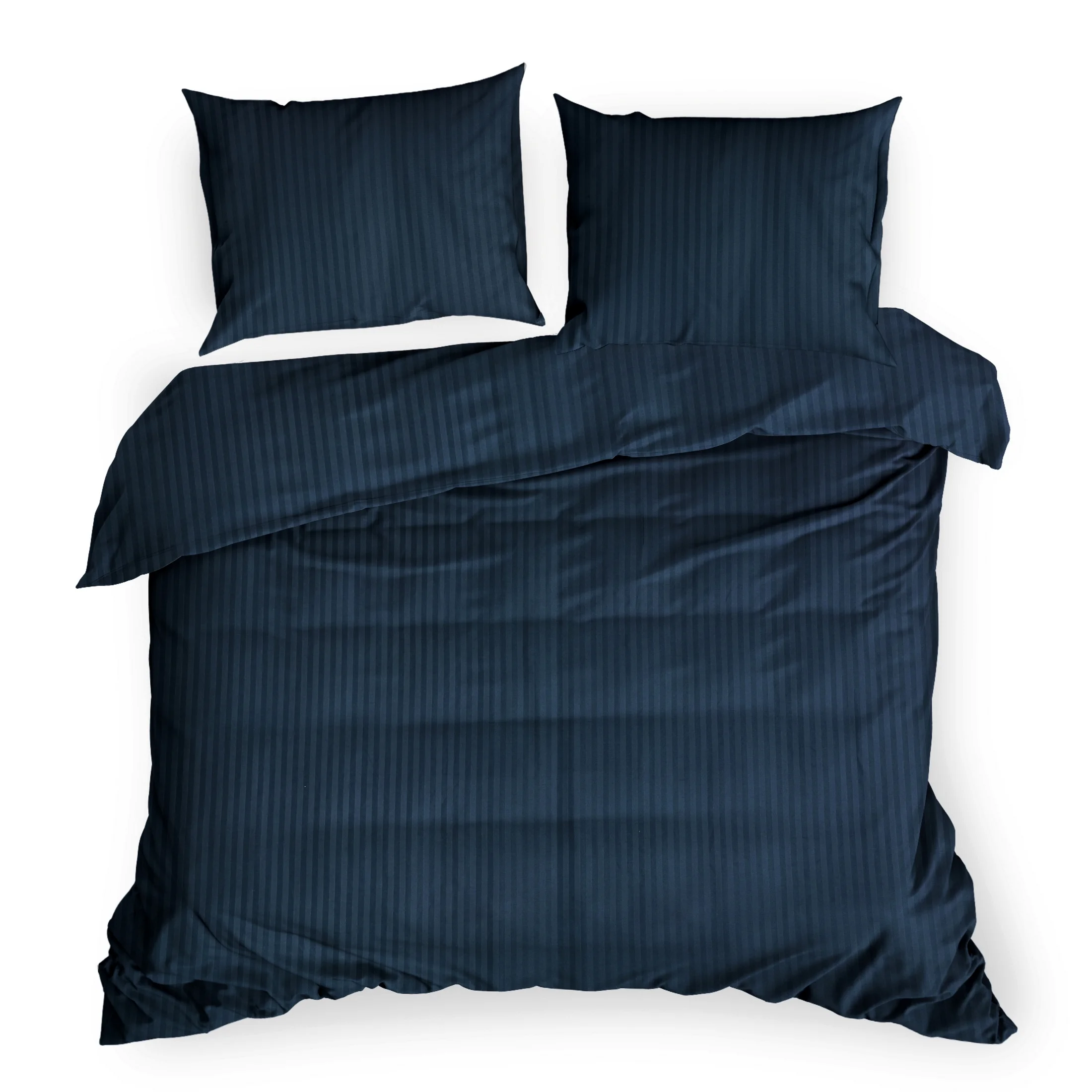Pościel granatowa komplet 3 częściowy w prążki 220x200 cm - PAS Design91 Eurofirany