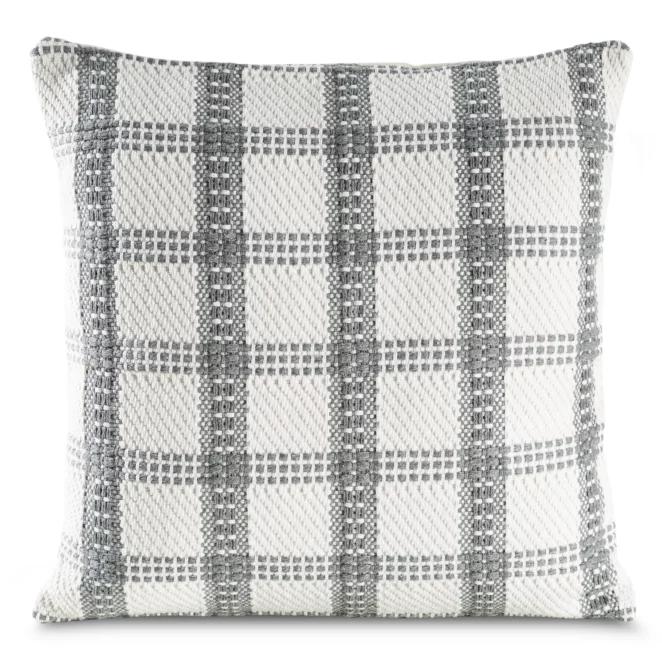 Poszewka na poduszkę 45x45 cm z strukturalnej tkaniny kremowo, srebrzysta BOHO Eurofirany