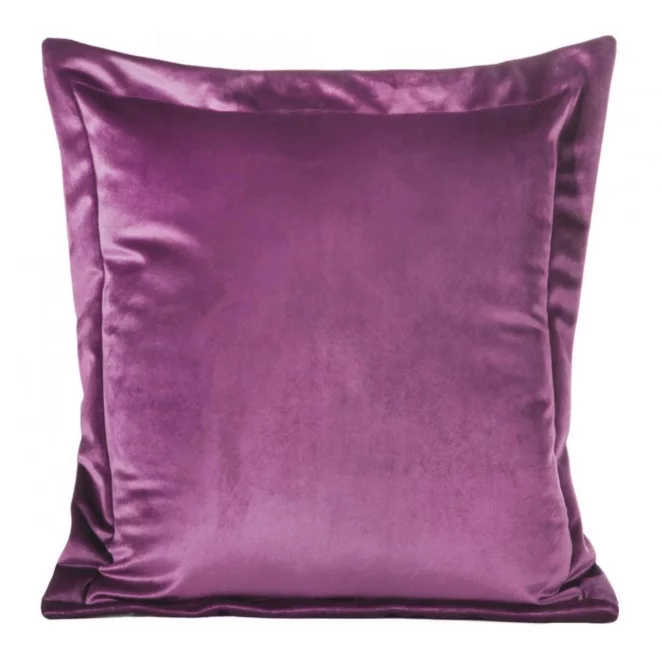 Poszewka na poduszkę 45x45 cm welwetowa z ozdobnymi brzegami ciemnofioletowa RIA DIVA LINE Eurofirany