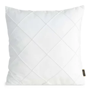 Poszewka na poduszkę 45x45 cm welwetowa z ozdobnym geometrycznym przeszywanym wzorem biała NALA EUROFIRANY PREMIUM