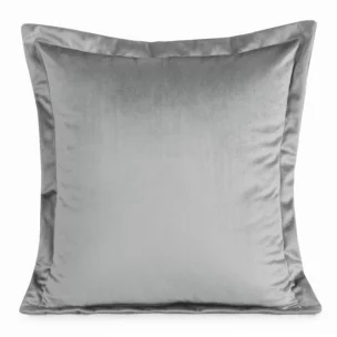 Poszewka na poduszkę 45x45 cm welwetowa z ozdobnymi brzegami stalowa RIA DIVA LINE Eurofirany