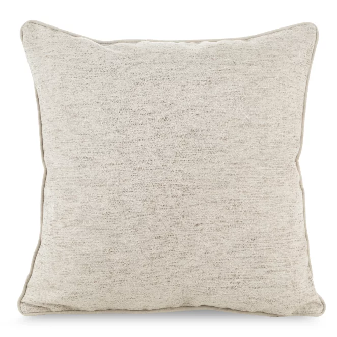 Poszewka na poduszkę 45x45 cm z szenilowego materiału z płóciennym tyłem kremowo, beżowa DEVI Eurofirany