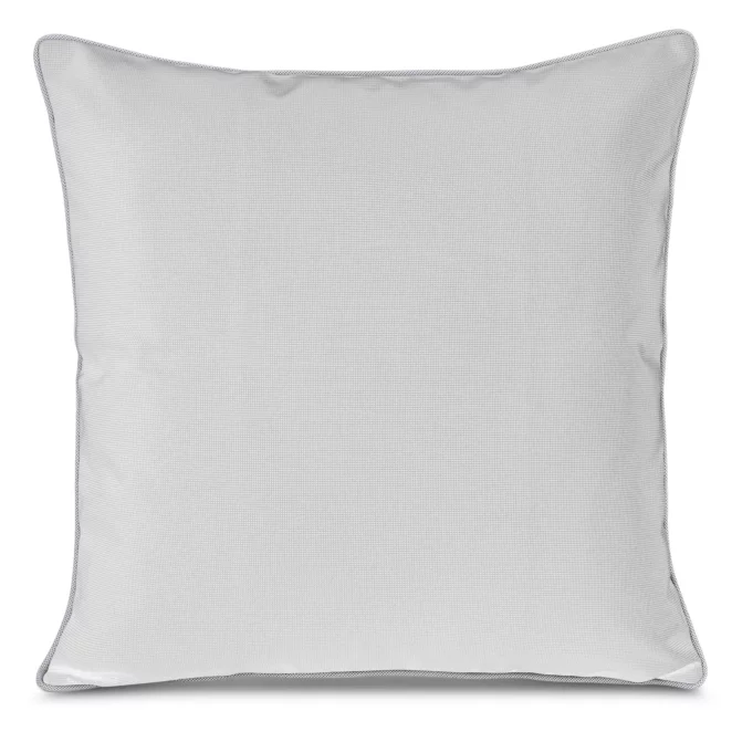 Poszewka na poduszkę 45x45 cm z gładkiej tkaniny wodoodpornej do ogrodu i na taras biało, czarna GARDEN 4 Eurofirany