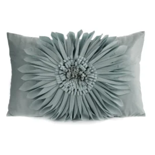 Poszewka na poduszkę 30 x 50 cm z welwetu kolor miętowy zdobiona kwiatem 3D FLORES 3 Eurofirany