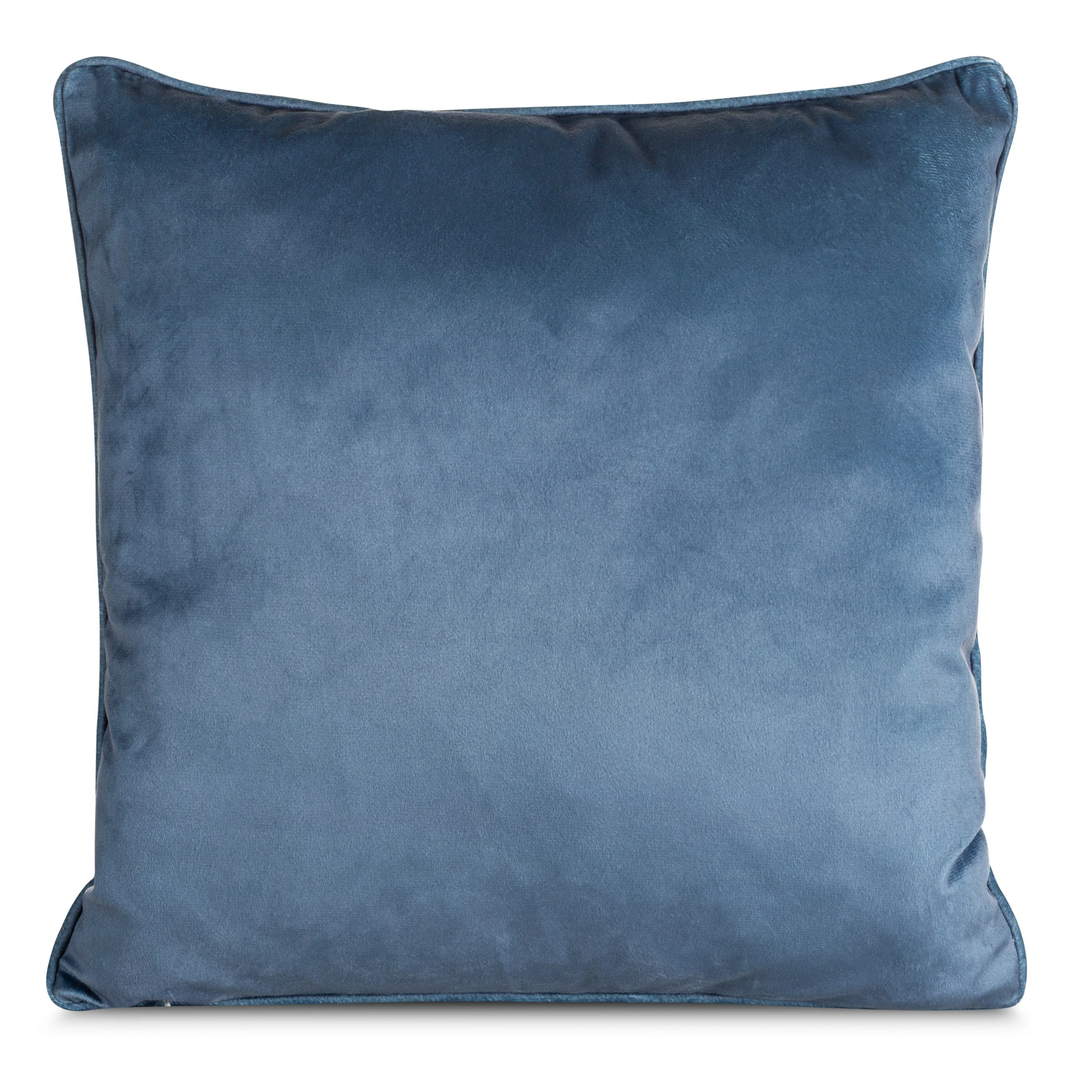 Poszewka na poduszkę 45x45 cm welwetowa ciemnoniebiesko, różowa z roślinnym nadrukiem VELVET 204 Eurofirany