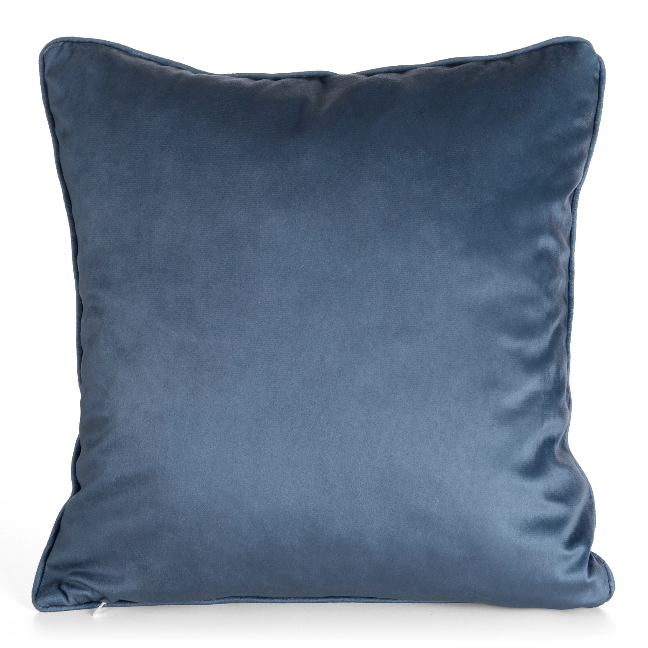 Poszewka na poduszkę 45x45 cm welwetowa niebiesko, szara z roślinnym nadrukiem VELVET 202 Eurofirany