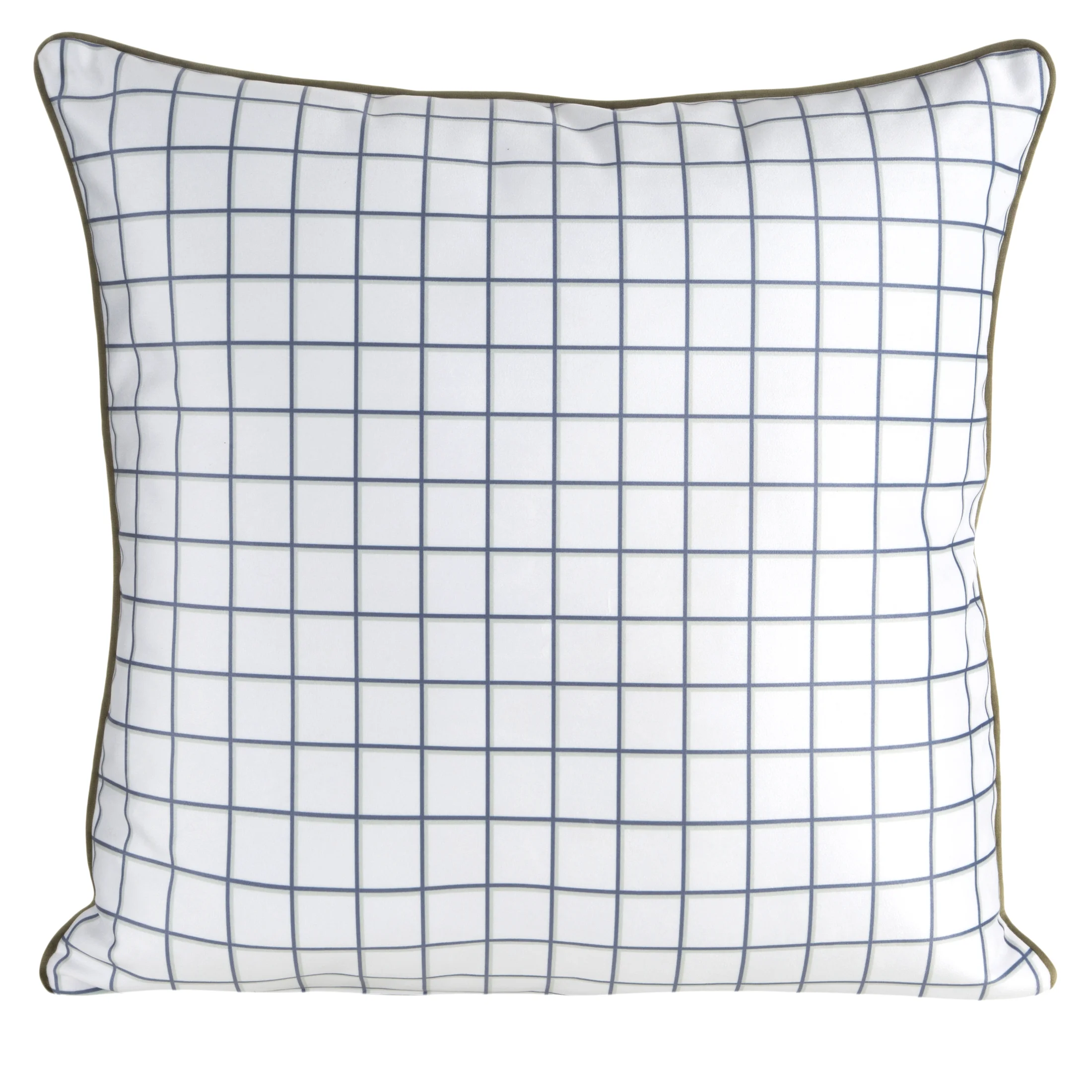 Poszewka na poduszkę 45x45 cm welwetowa z motywem roślinnym z wypustką na brzegach biało, zielona ROSALIA EUROFIRANY PREMIUM