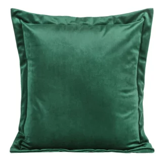 Poszewka na poduszkę 45x45 cm welwetowa z ozdobnymi brzegami ciemnozielona RIA DIVA LINE Eurofirany