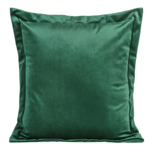 Poszewka na poduszkę 45x45 cm welwetowa z ozdobnymi brzegami ciemnozielona RIA DIVA LINE Eurofirany