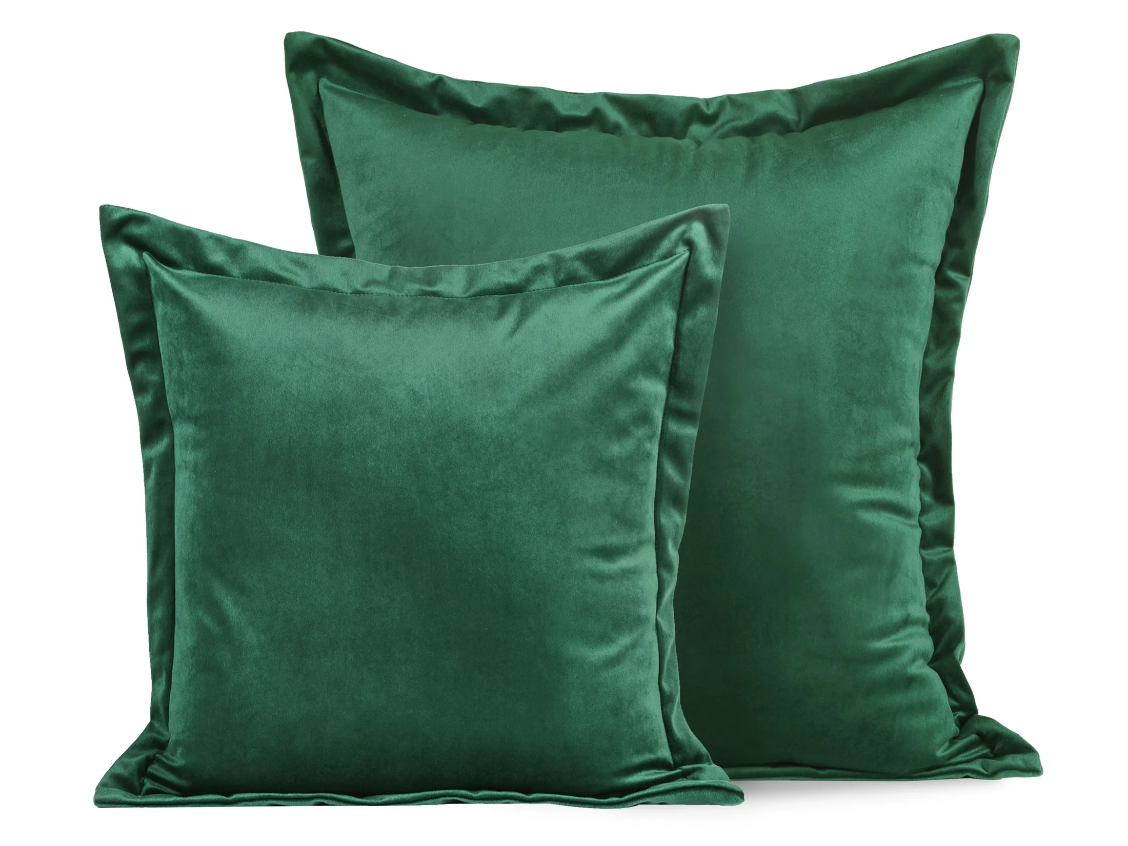Poszewka na poduszkę 45x45 cm welwetowa z ozdobnymi brzegami ciemnozielona RIA DIVA LINE Eurofirany