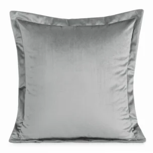 Poszewka na poduszkę 45x45 cm welwetowa z ozdobnymi brzegami stalowa RIA DIVA LINE Eurofirany