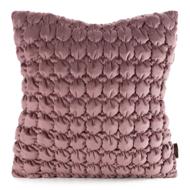 Poszewka na poduszkę 45x45 cm welwetowa zdobiona wzorem 3D pudrowa VELVET 193 EUROFIRANY PREMIUM