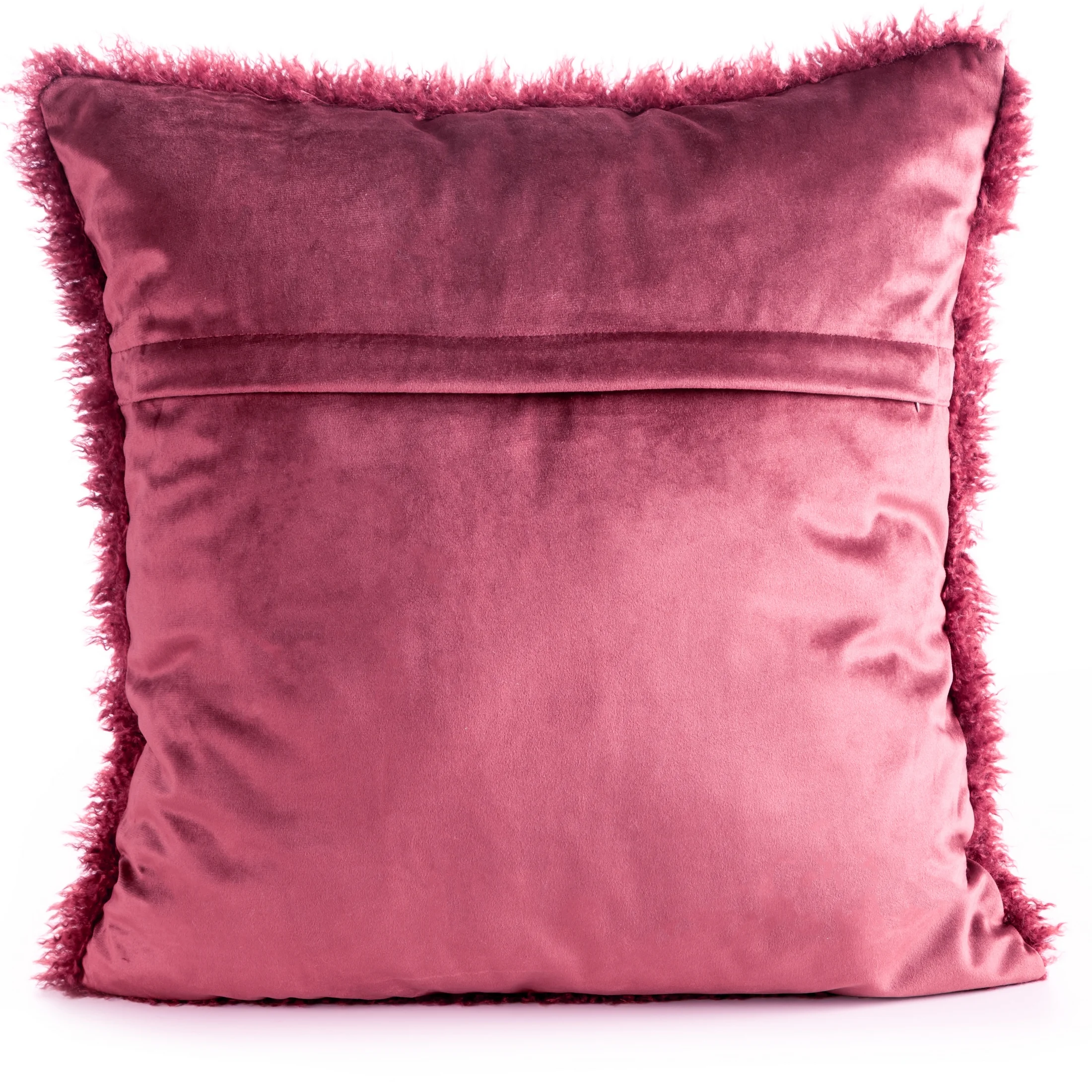 Poszewka na poduszkę 45x45 cm z przyjemnego, miękkiego futerka, burgundowa PLUSH Eurofirany