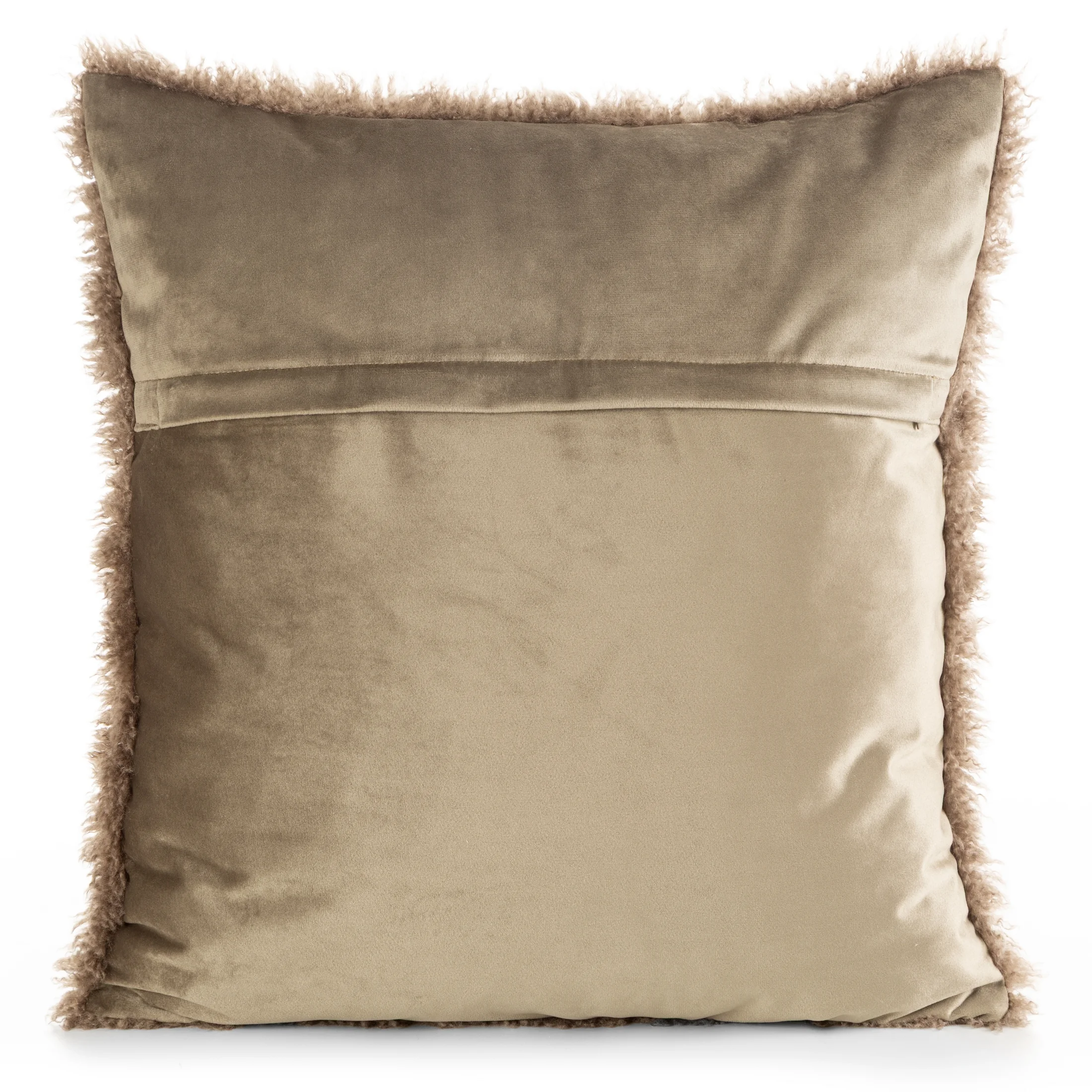 Poszewka na poduszkę 45x45 cm z przyjemnego, miękkiego futerka, ciemnobeżowa PLUSH Eurofirany