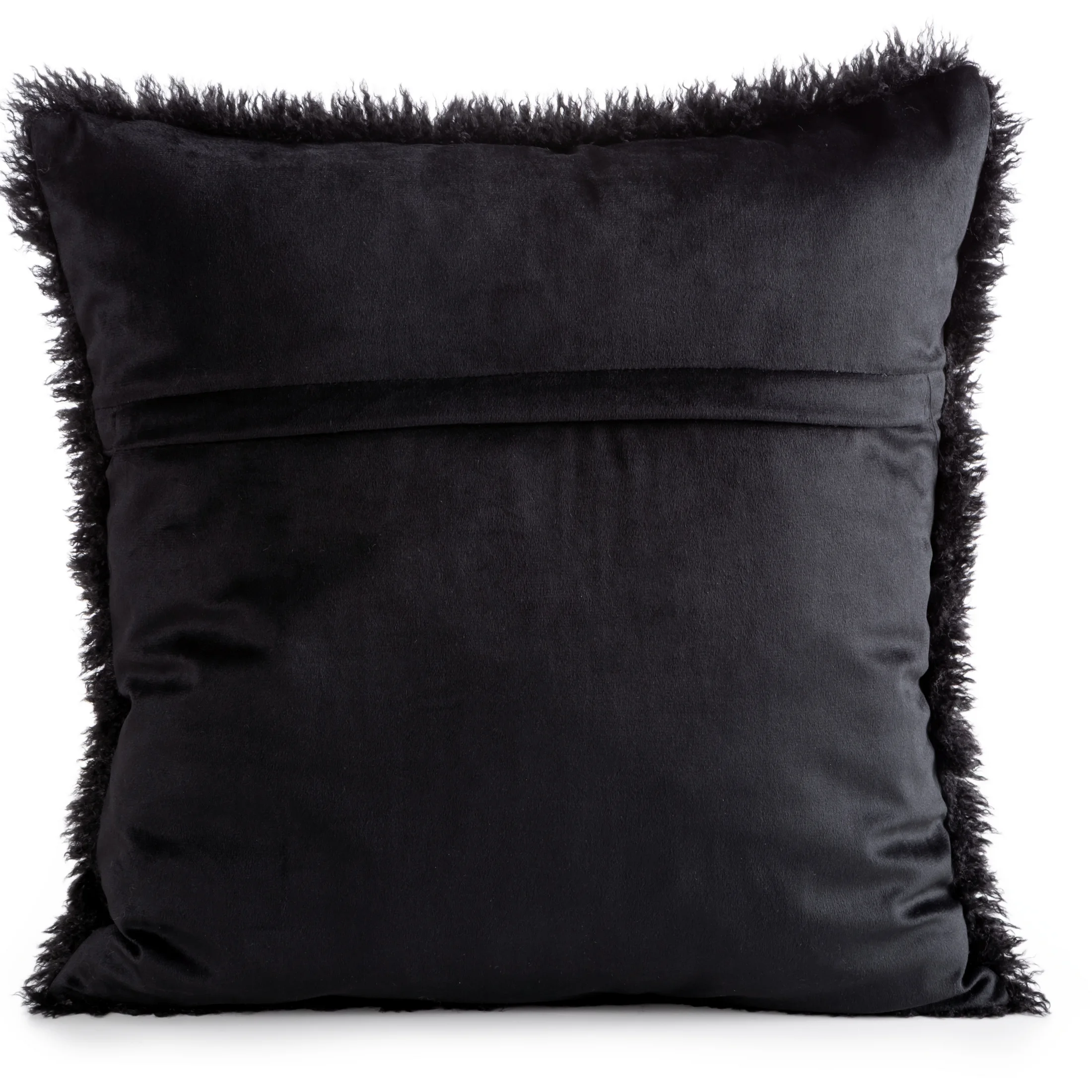 Poszewka na poduszkę 45x45 cm z przyjemnego, miękkiego futerka, czarna PLUSH Eurofirany