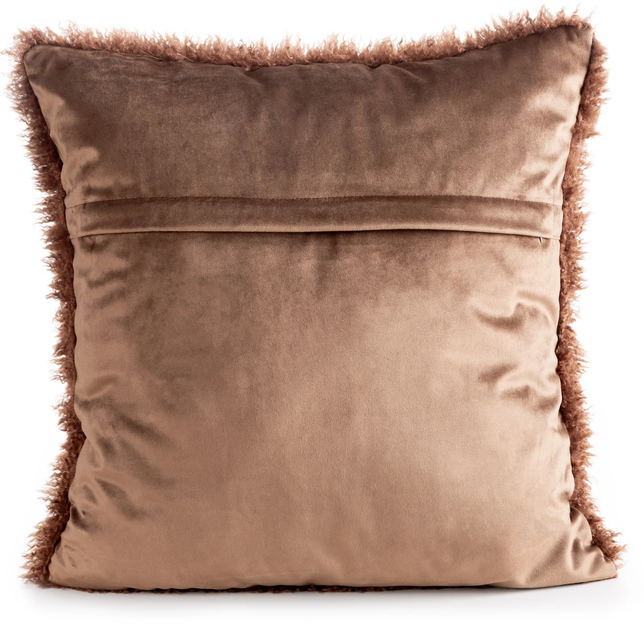 Poszewka na poduszkę 45x45 cm z przyjemnego, miękkiego futerka, jasnobrązowa PLUSH Eurofirany