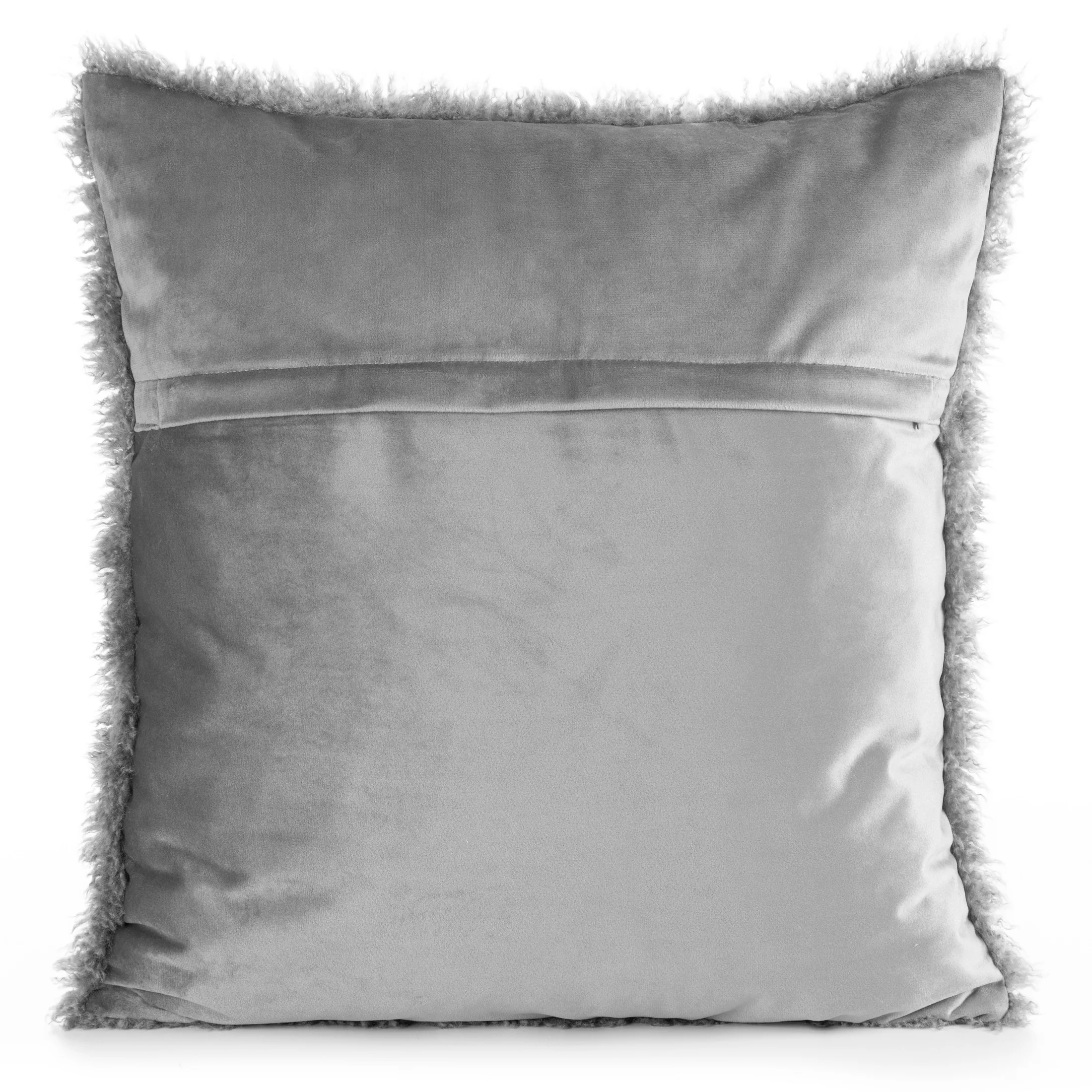 Poszewka na poduszkę 45x45 cm z przyjemnego, miękkiego futerka, srebrna PLUSH Eurofirany
