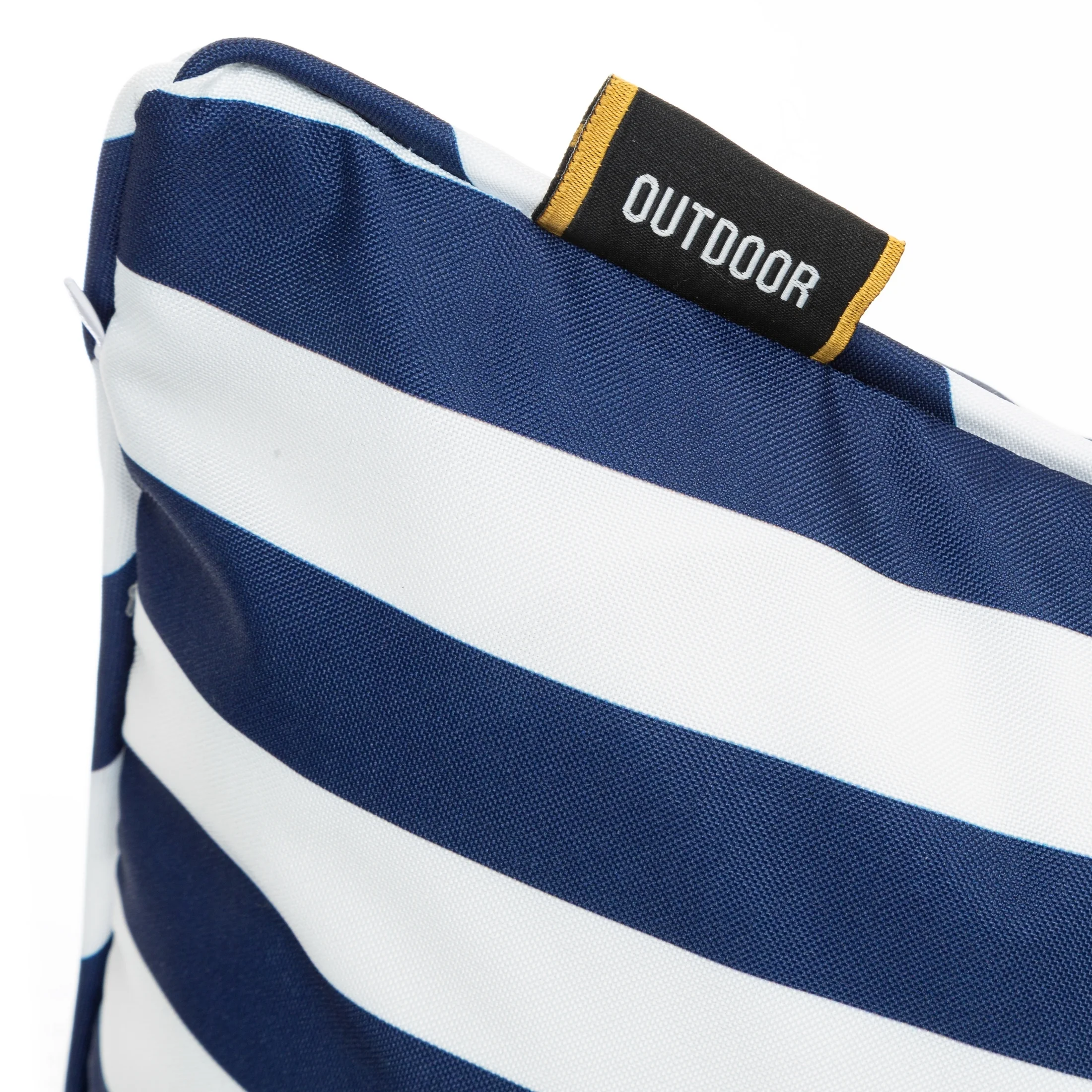 Poszewka na poduszkę 45x45 cm z tkaniny wodoodpornej do ogrodu i na taras zdobiona pasami granatowa GARDEN 6 Eurofirany