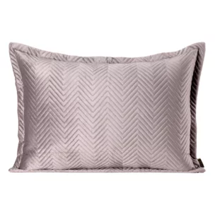 Poszewka na poduszkę 50x70 cm welwetowa pikowana w jodełkę metodą hot press pudrowa SOFIA EUROFIRANY PREMIUM