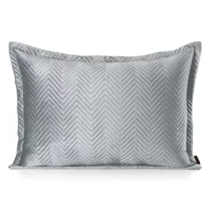 Poszewka na poduszkę 50x70 cm welwetowa pikowana w jodełkę metodą hot press srebrna SOFIA EUROFIRANY PREMIUM
