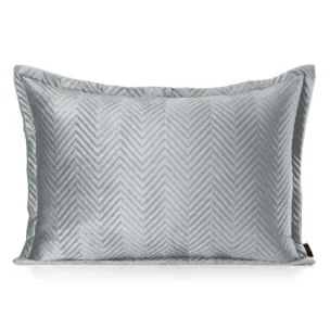 Poszewka na poduszkę 50x70 cm welwetowa pikowana w jodełkę metodą hot press srebrna SOFIA EUROFIRANY PREMIUM