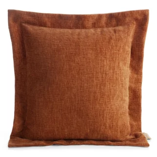 Poszewka na poduszkę 55x55 cm z szenilowej tkaniny ceglasta o widocznym ozdobnym splocie Eva Minge Elegante Eurofirany