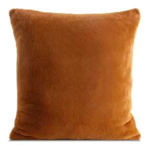 Poszewka na poduszkę 60x60 cm ceglasta z miękkiej futrzanej tkaniny NINA Eurofirany