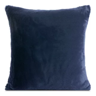Poszewka na poduszkę 60x60 cm granatowa z miękkiej futrzanej tkaniny NINA Eurofirany