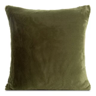 Poszewka na poduszkę 60x60 cm oliwkowa z miękkiej futrzanej tkaniny NINA Eurofirany