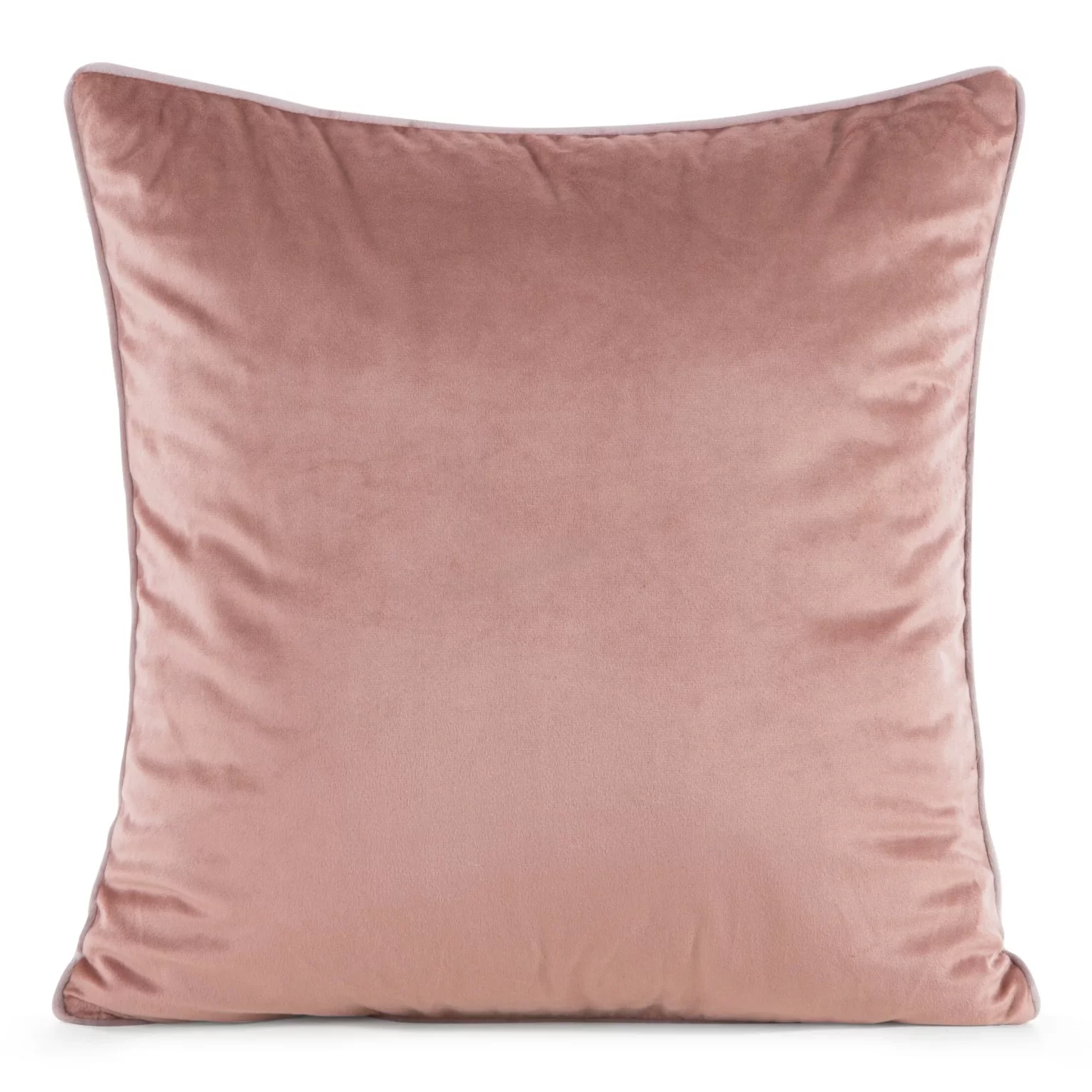 Poszewka na poduszkę 60x60 cm welwetowa o delikatnym połysku z ozdobną lamówką ciemnoróżowa GAJA 2 Eurofirany