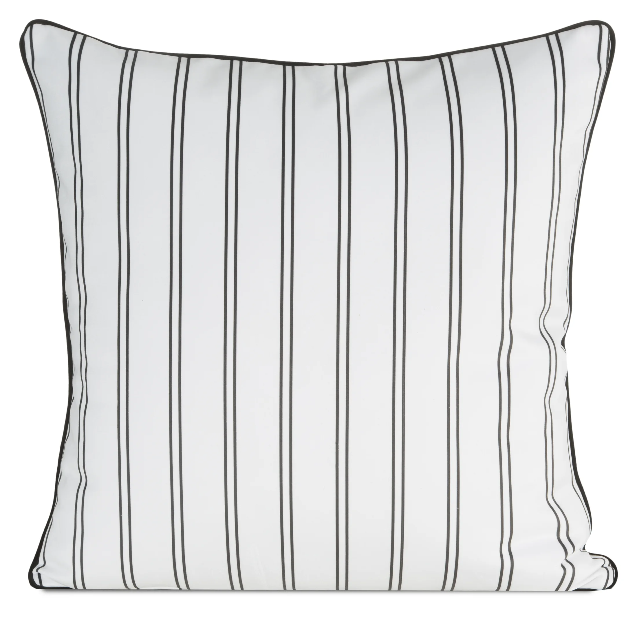 Poszewka na poduszkę 60x60 cm welwetowa z motywem roślinnym z wypustką na brzegach biało, czarna PALOMA EUROFIRANY PREMIUM