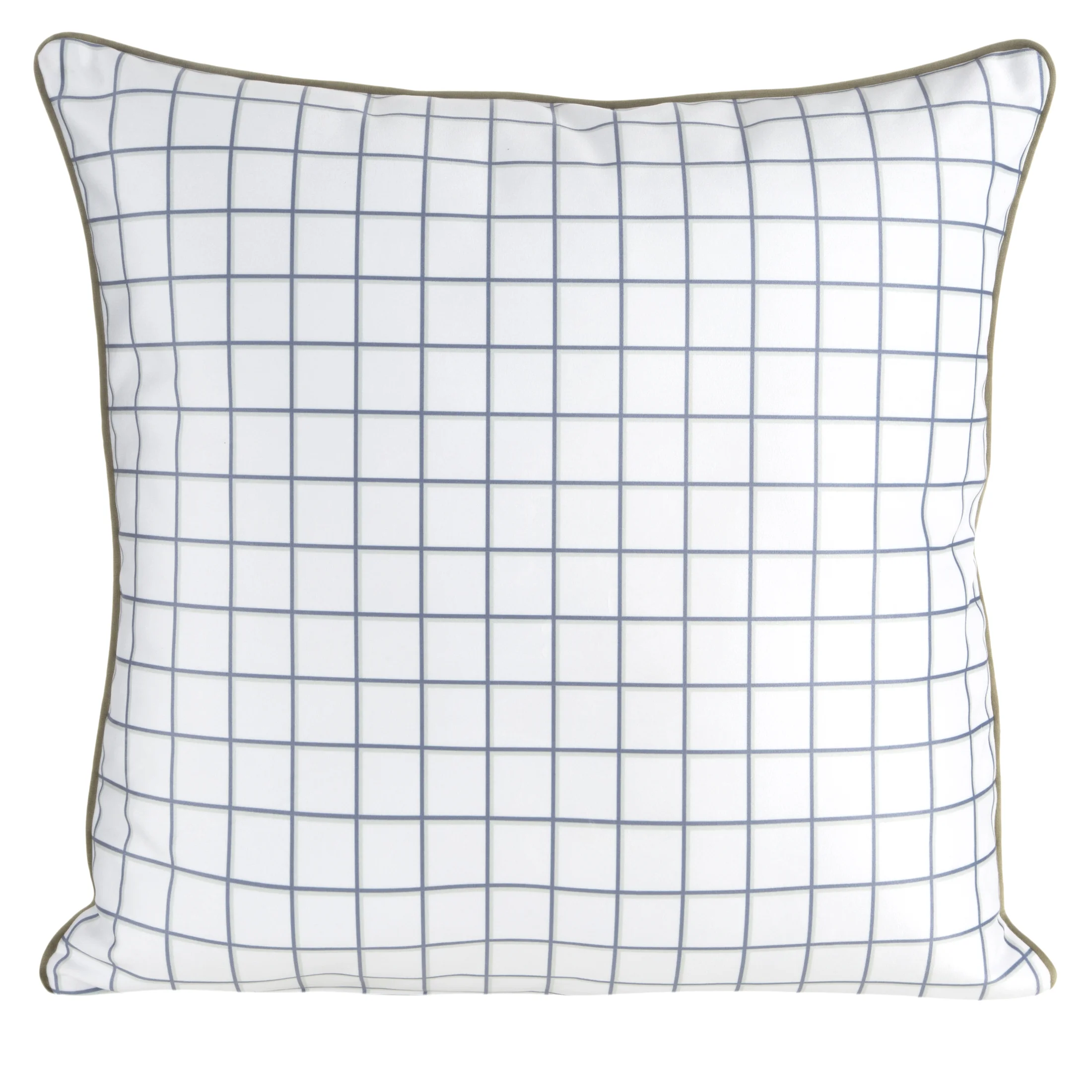 Poszewka na poduszkę 60x60 cm welwetowa z motywem roślinnym z wypustką na brzegach biało, zielona ROSALIA EUROFIRANY PREMIUM
