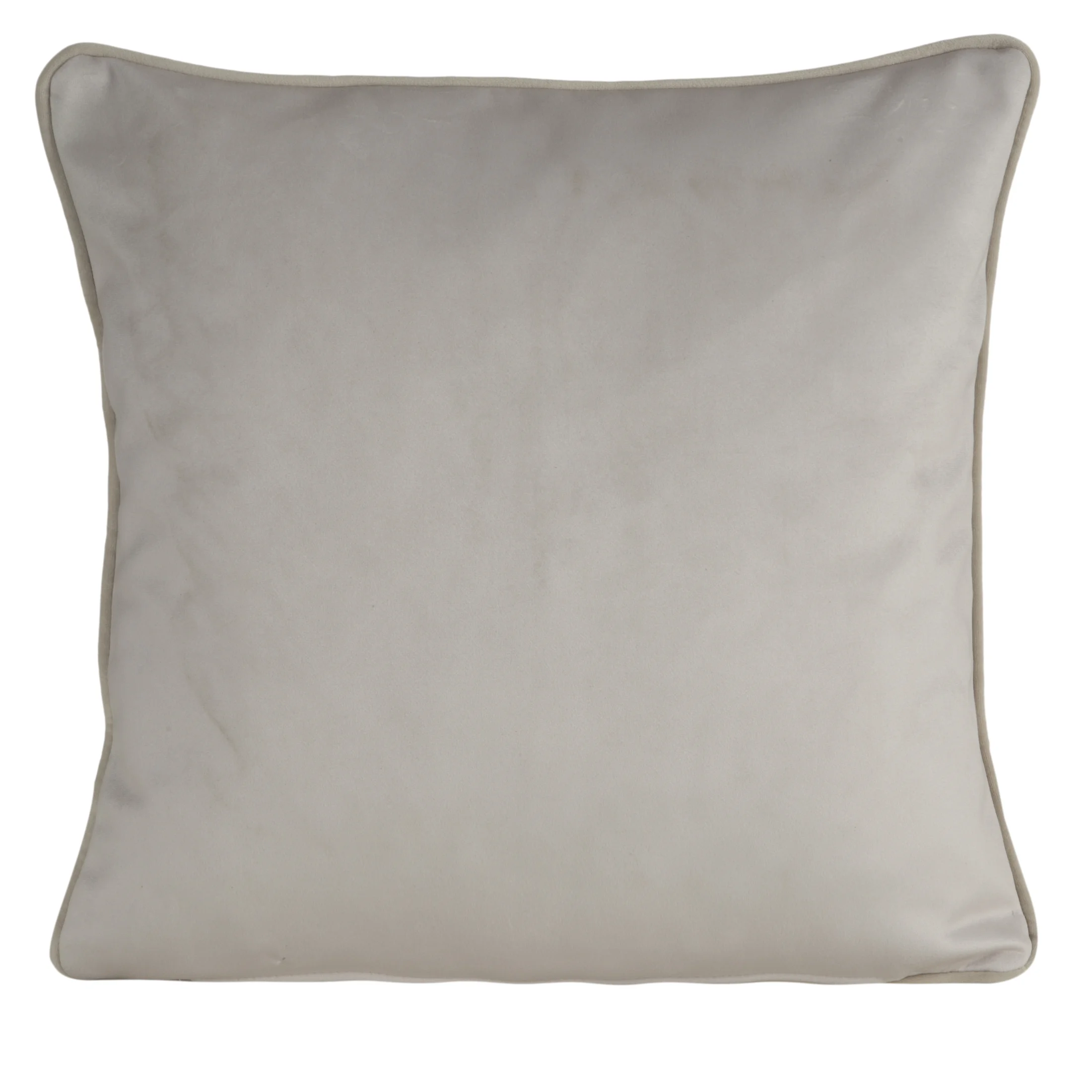 Poszewka na poduszkę dwustronna 45x45 cm welwetowa z motywem roślinnym z wypustką na brzegach kremowo, beżowa SALMA EUROFIRANY PREMIUM