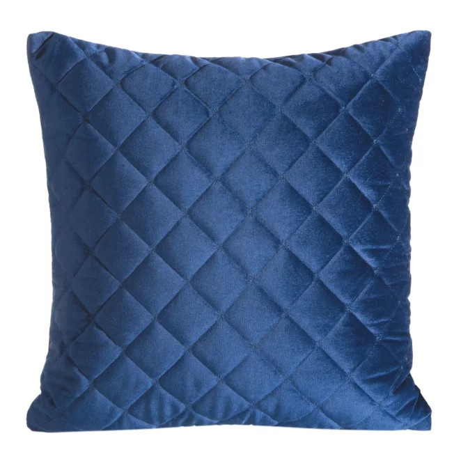 Poszewka na poduszkę 45x45 cm welwetowa pikowana metodą tradycyjnego szycia granatowa RIA 1 EUROFIRANY PREMIUM
