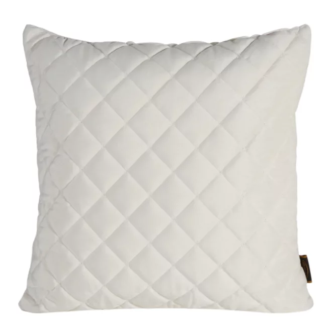 Poszewka na poduszkę 45x45 cm welwetowa pikowana metodą tradycyjnego szycia kremowa RIA 1 EUROFIRANY PREMIUM