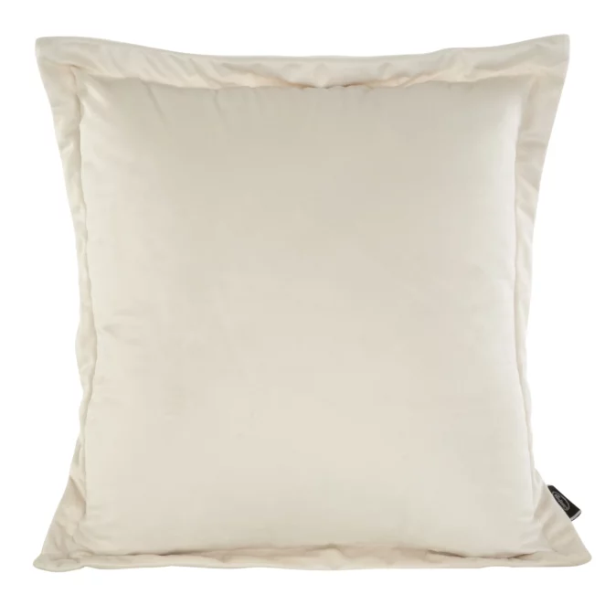Poszewka na poduszkę 45x45 cm welwetowa z ozdobnymi brzegami kremowa RIA DIVA LINE Eurofirany