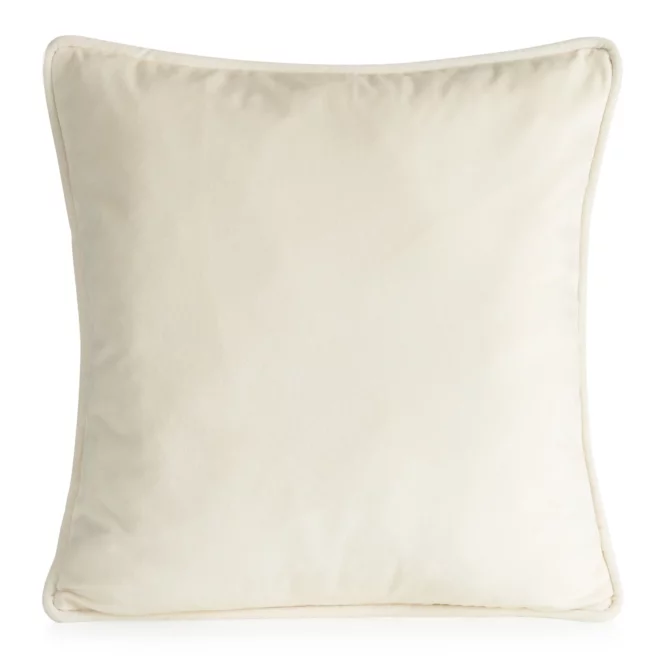 Poszewka na poduszkę 45x45 cm welwetowa z ozdobną wypustką kremowa VELVET 147 EUROFIRANY PREMIUM