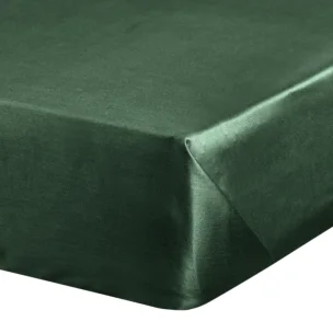 Prześcieradło bez gumki 180x210 cm z satyny bawełnianej kolor ciemnozielony 125 g/m2 DINA Diva Line Eurofirany