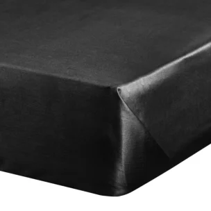 Prześcieradło bez gumki 180x210 cm z satyny bawełnianej kolor czarny 125 g/m2 DINA Diva Line Eurofirany