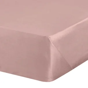 Prześcieradło bez gumki 180x210 cm z satyny bawełnianej kolor pudrowy róż 125 g/m2 DINA Diva Line Eurofirany