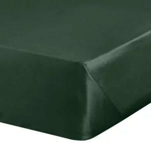 Prześcieradło bez gumki 180x210 cm z satyny bawełnianej kolor ciemnozielony 125 g/m2 DINA Diva Line Eurofirany