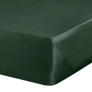 Prześcieradło bez gumki 160x210 cm z satyny bawełnianej kolor ciemnozielony 125 g/m2 DINA Diva Line Eurofirany