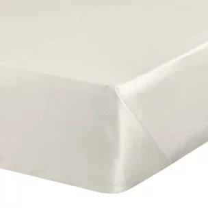 Prześcieradło bez gumki 180x210 cm z satyny bawełnianej kolor kremowy 125 g/m2 DINA Diva Line Eurofirany